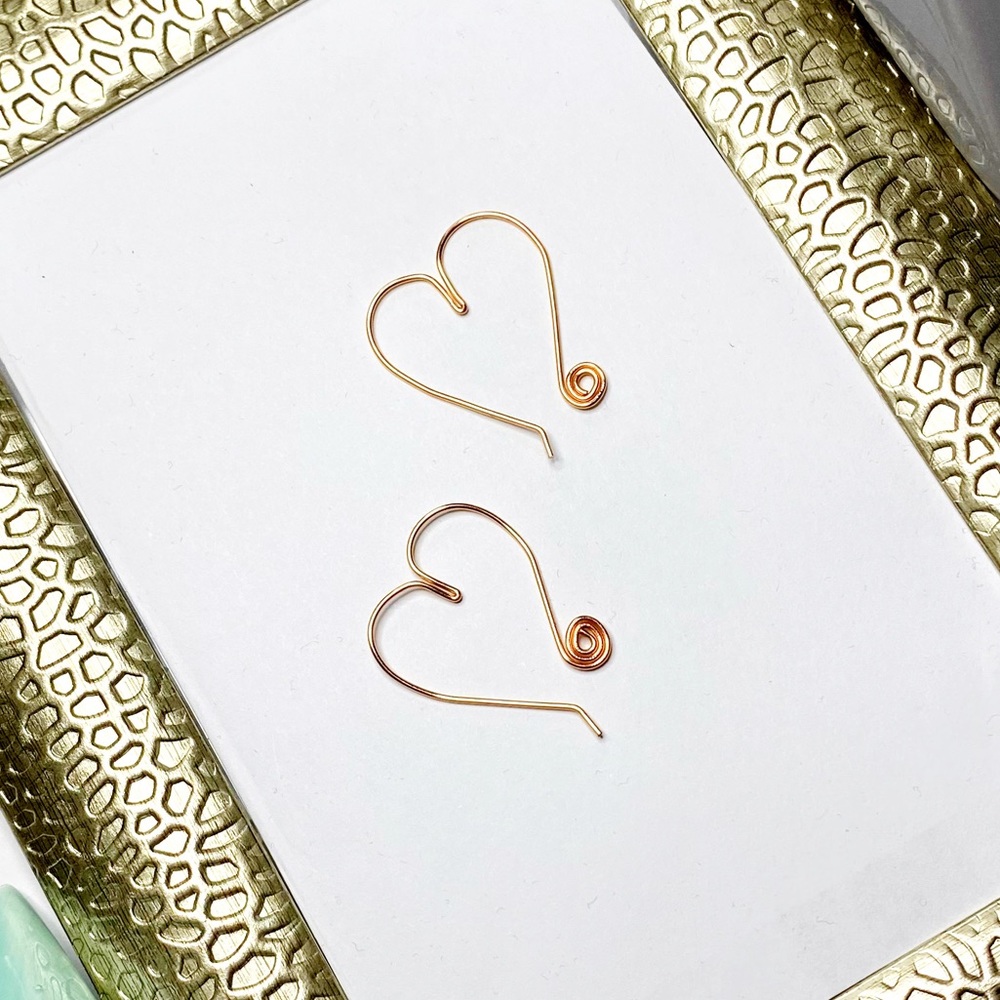ShanRiLa Copper Scroll Heart Hoop Earrings